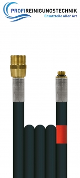 Rohrreinigungsleitung "Flexy" ohne Düse / eine Drahteinlage und glatte Oberfläche / Nennweite 6 / 300 Bar / 100 °C / AG : AG "mit O-Ring" - M22 : 1/8"
